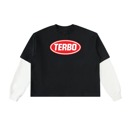 CROPPED DOUBLE LAYERED LONG SLEEVE TEE